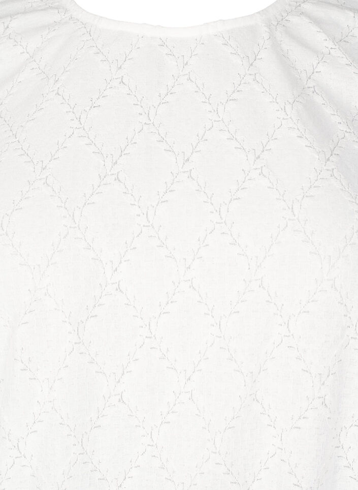 Chemisier à manches courtes et à motif texturé, Bright White, Packshot image number 2
