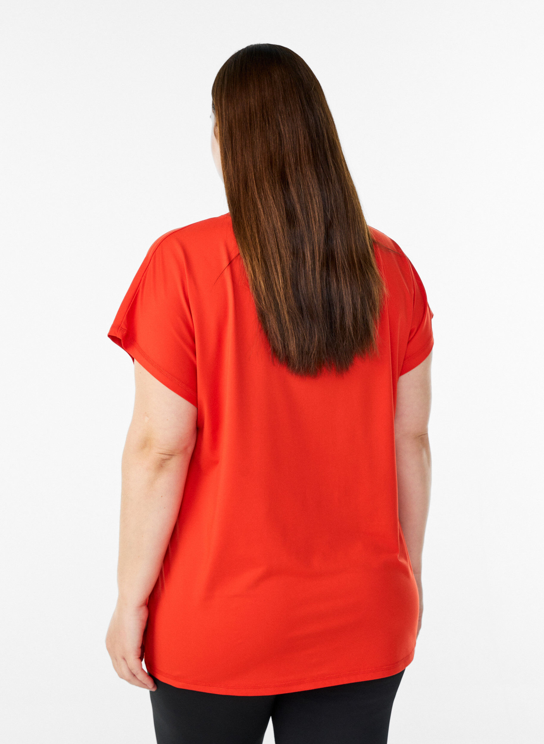 ZizziEinfarbiges Trainings-T-Shirt, Orange, Model image number 2