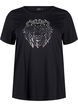 T-shirt en coton avec impression, Black w. Silverlion, Packshot image number 0