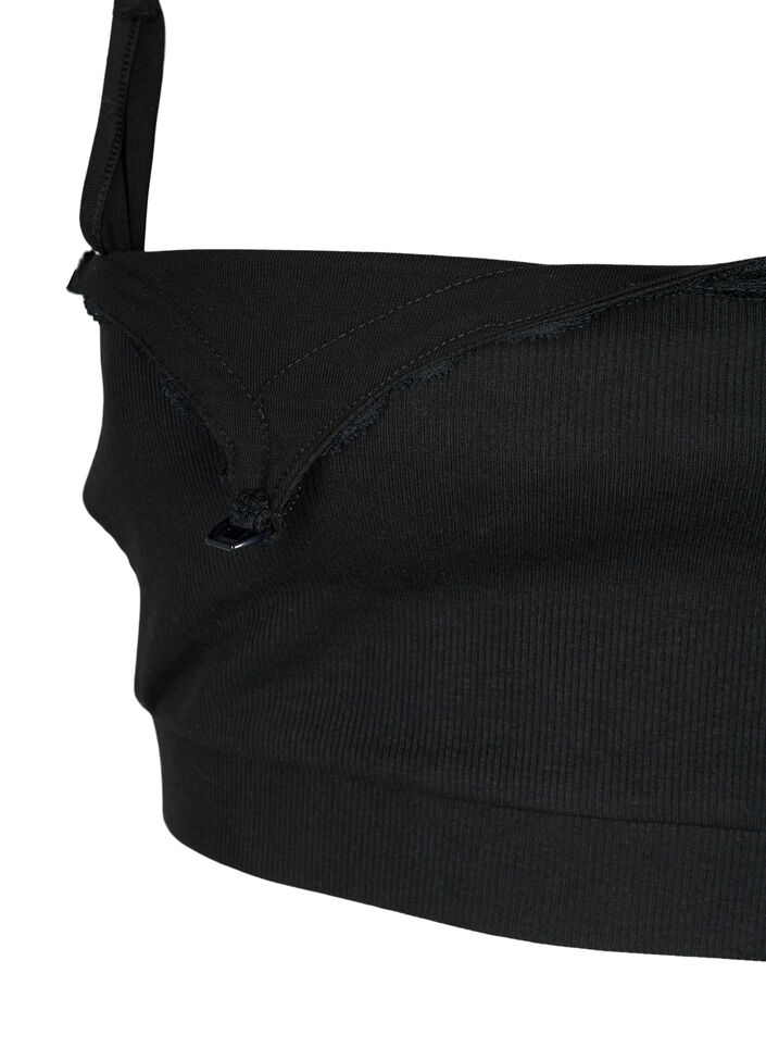 Soutien-gorge d'allaitement en qualité côtelée, Black, Packshot image number 3