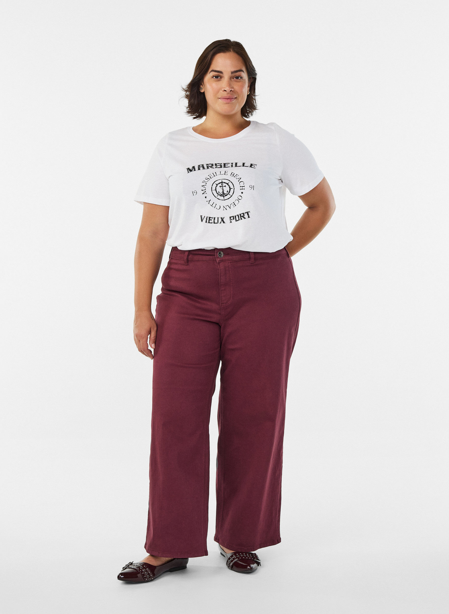 ZizziT-Shirt mit Print, Wei&szlig;, Model image number 1