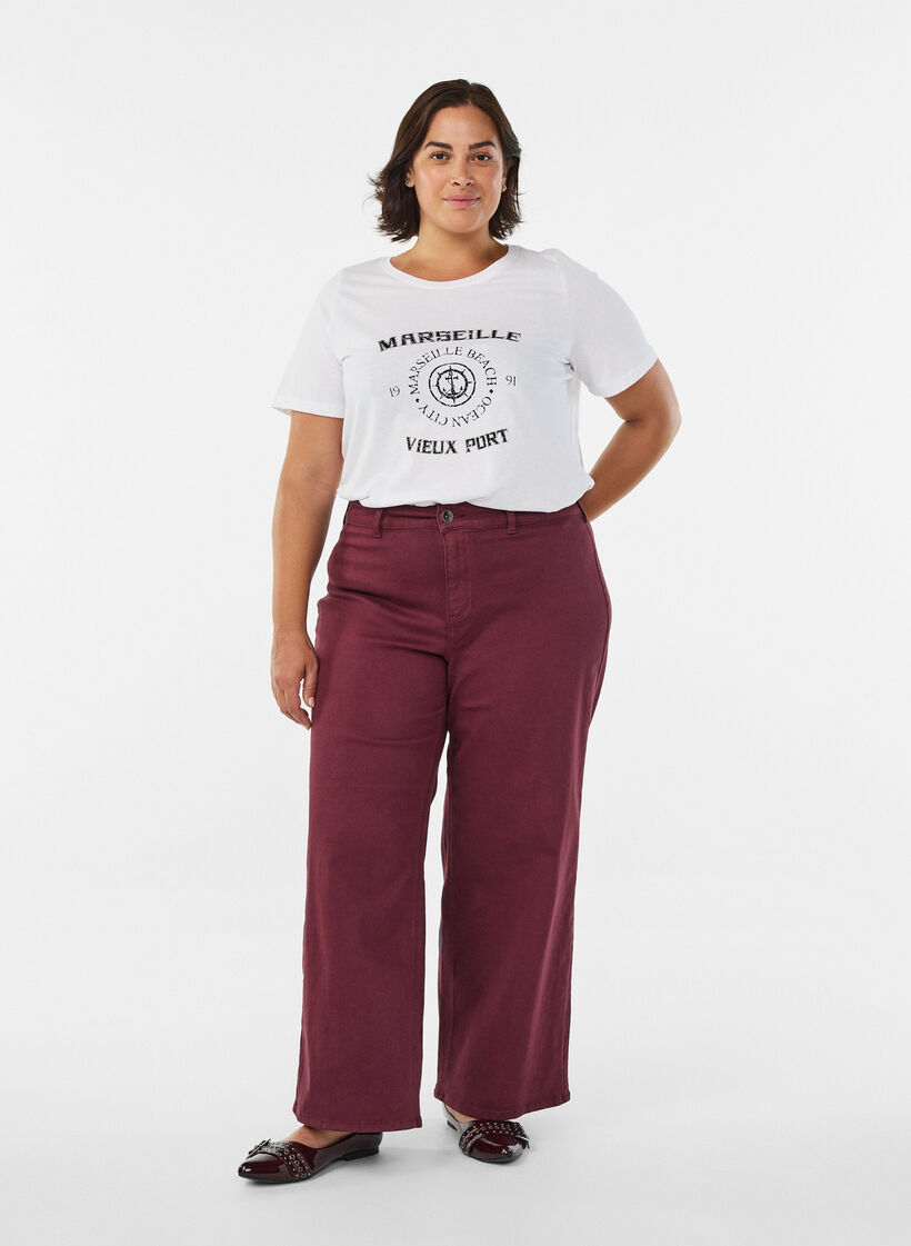 T-Shirt mit Print, Wei&szlig;, Model image number 1