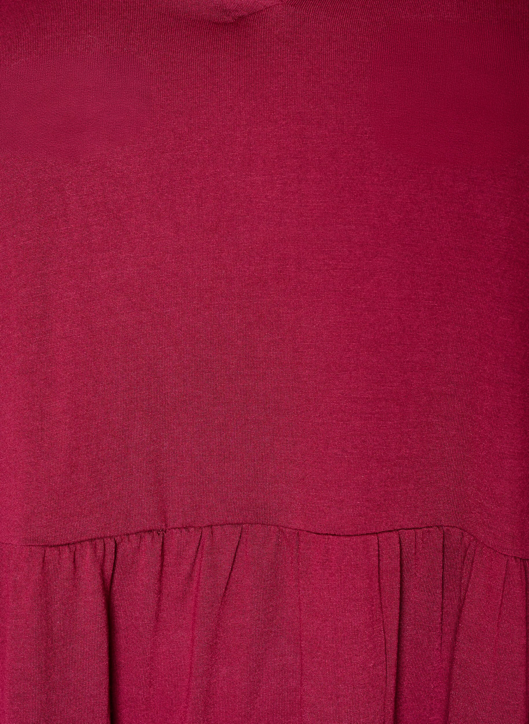 ZizziRobe en jersey avec d&eacute;tails en dentelle et jupe superpos&eacute;e, Rouge, Packshot image number 2