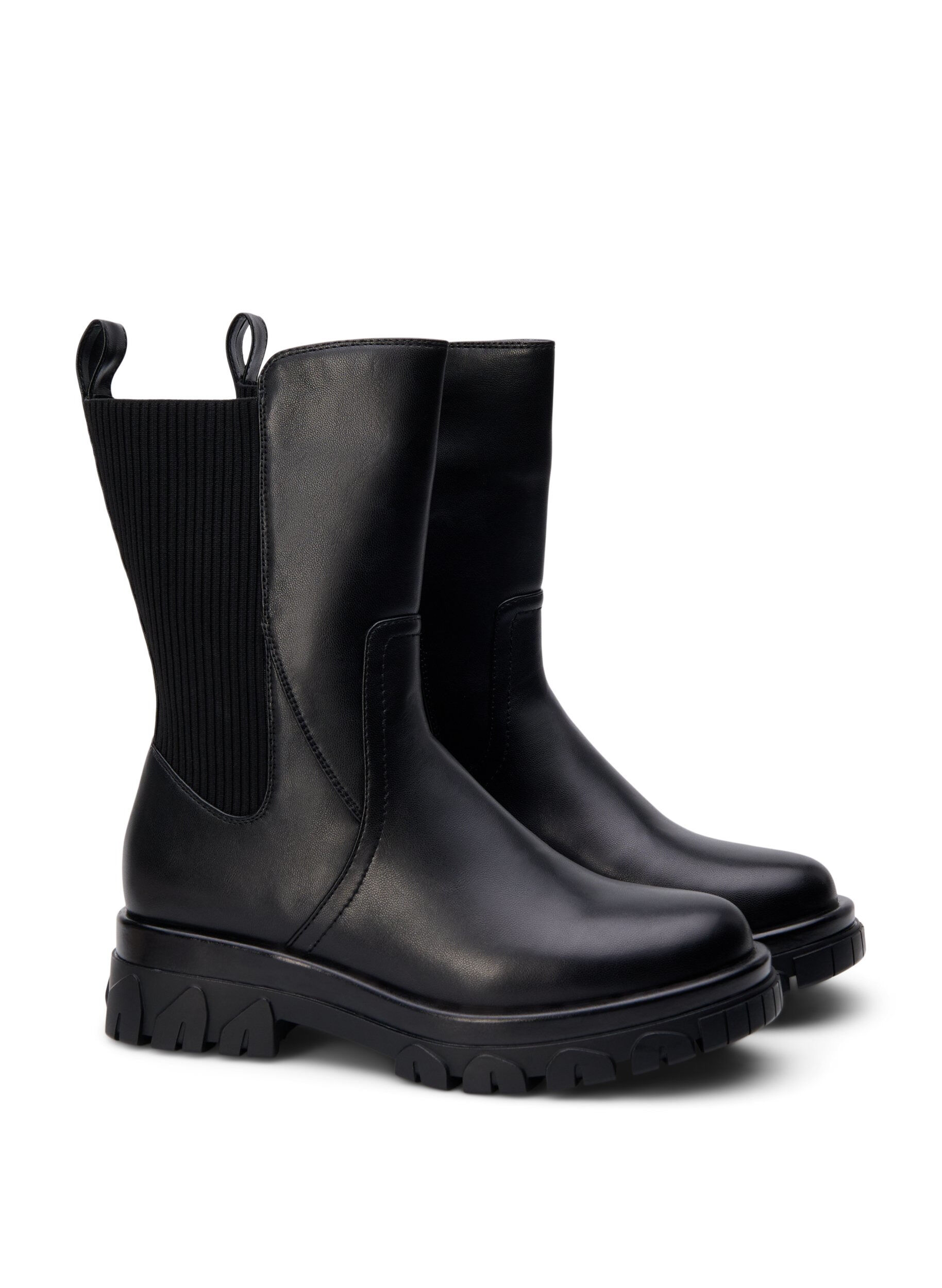 Zizzi Extra-Weite - Kurzer Stiefel mit Gummizug, Schwarz, Packshot image number 1