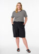 Gestreiftes T-Shirt mit gerippter Struktur, Schwarz, Model image number 1