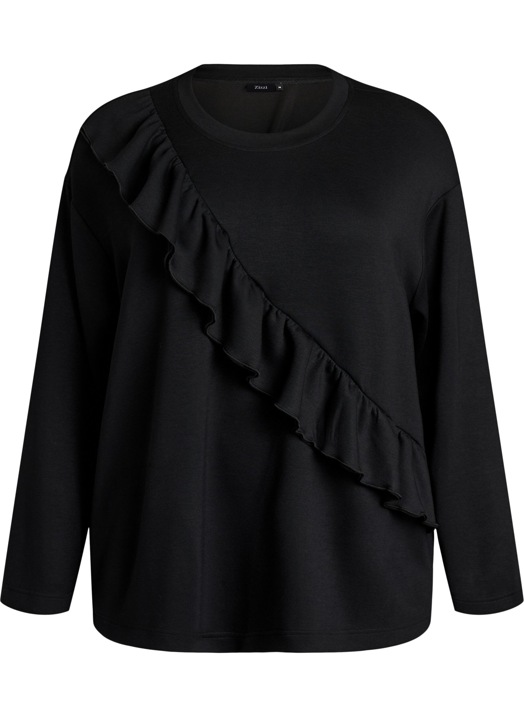 Bluse aus Jersey mit diagonalem R&uuml;schendetail