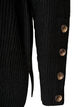 Strickbluse mit Rippstruktur und Knopfdetails, Schwarz, Packshot image number 2