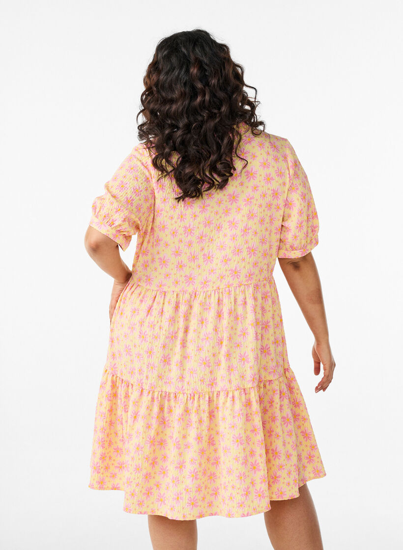 Kurzes A-Linien-Kleid, Gelb, Model image number 2