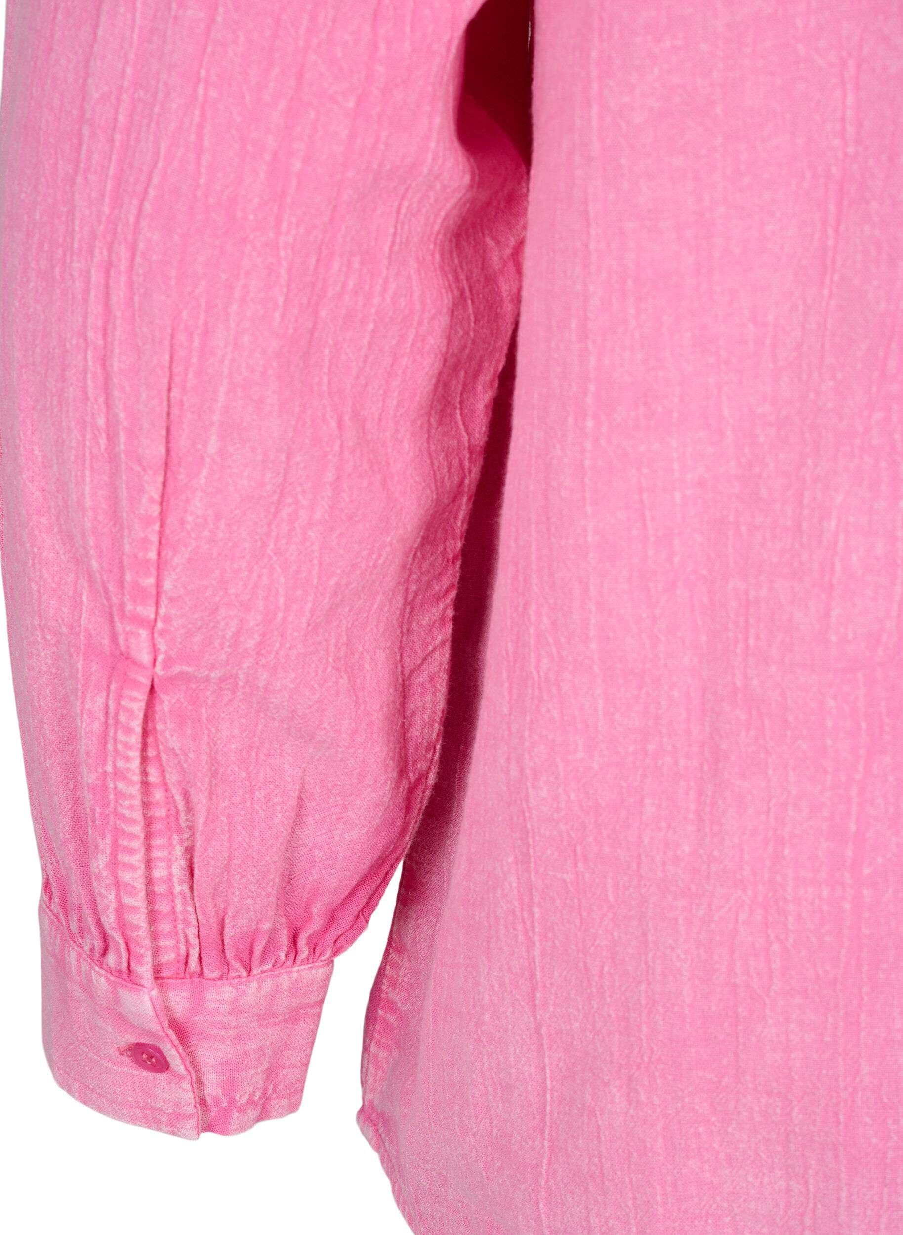 Zizzi Einfarbige Jeansbluse, Pink Power, Packshot image number 3
