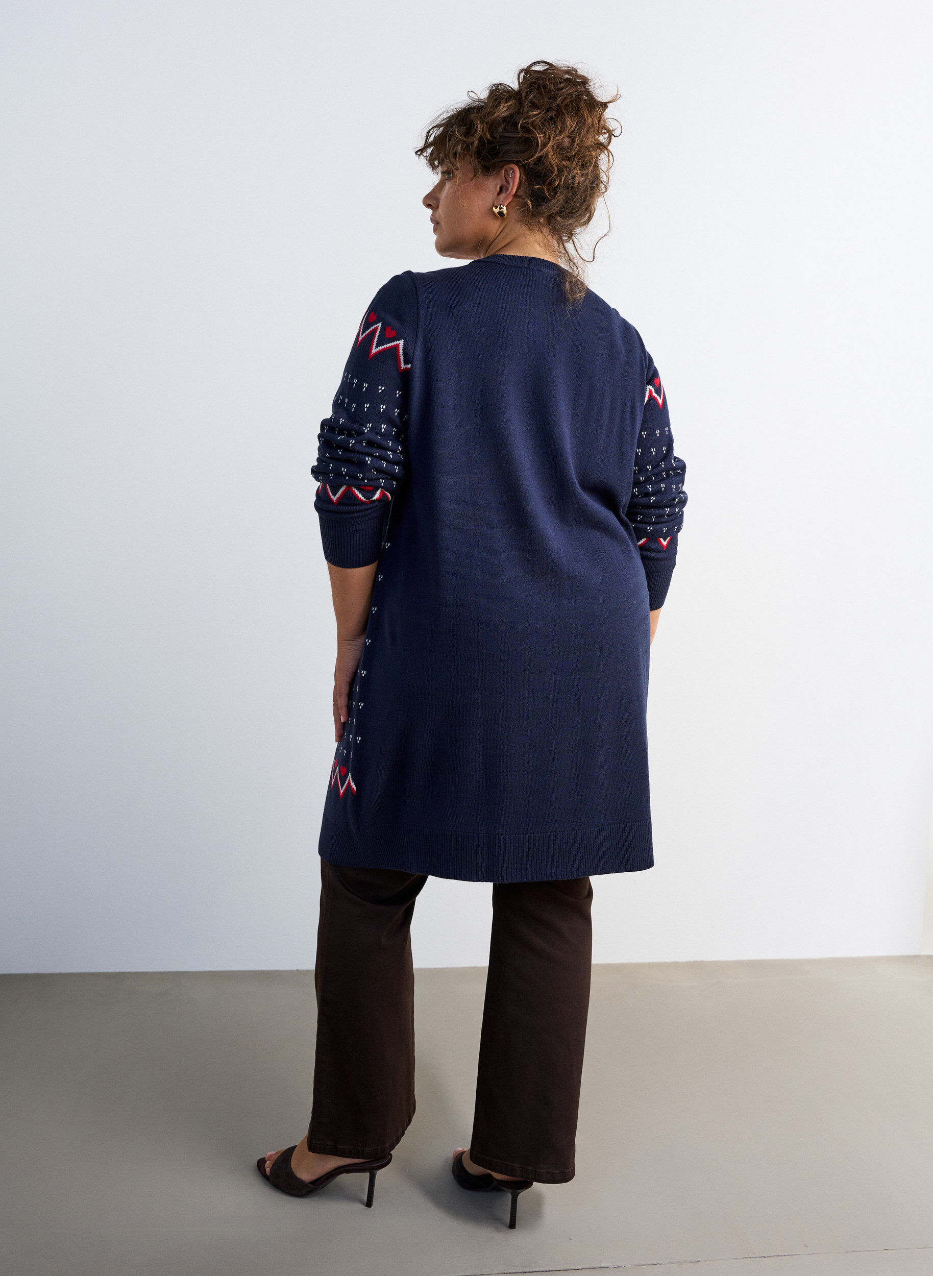 ZizziRobe courte en maille avec motif de No&euml;l, Bleu, Model image number 2