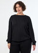 Jerseybluse mit Struktur und Ballonsilhouette, Schwarz, Model image number 0