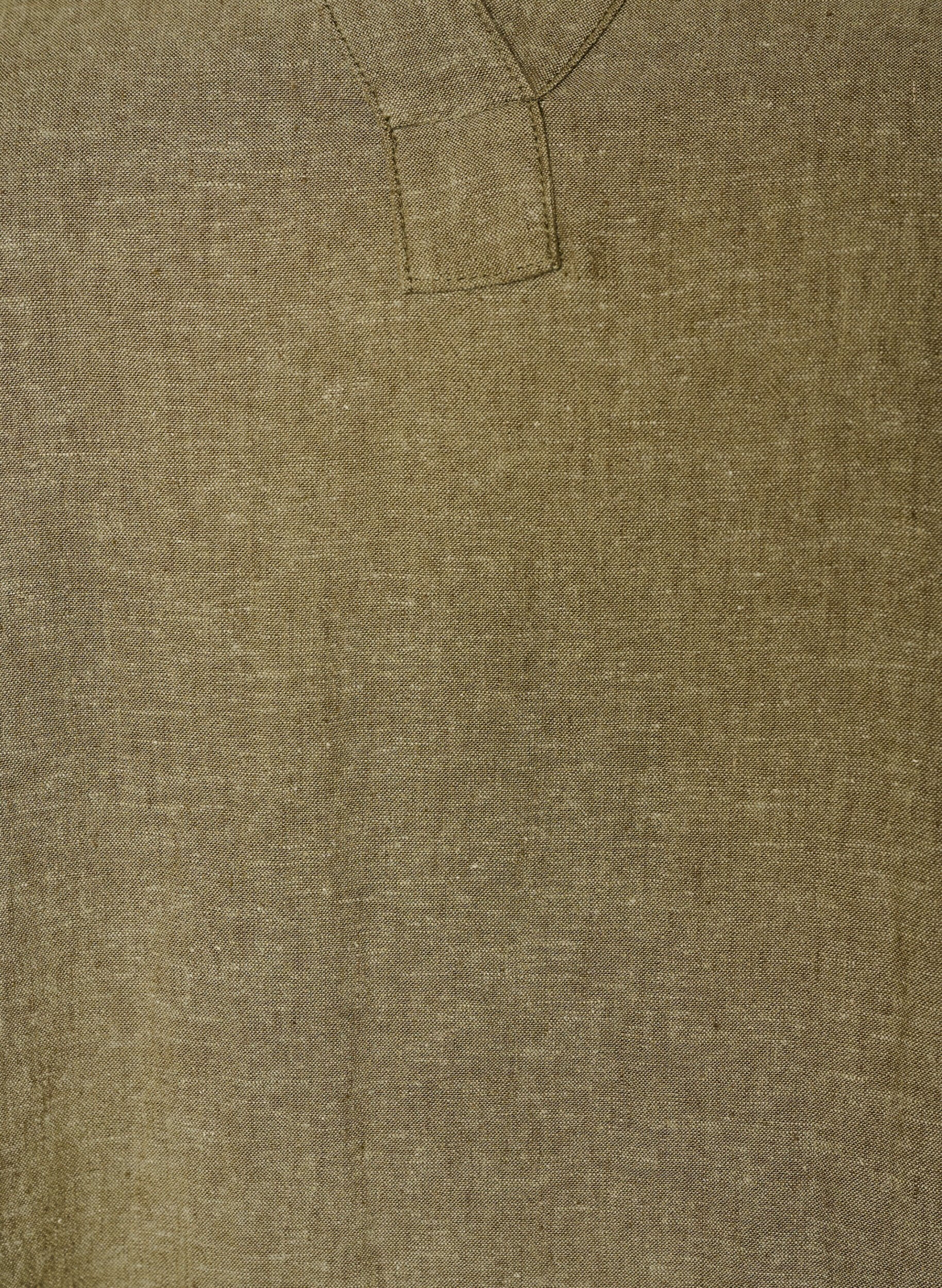 Zizzi Robe midi en lin et viscose avec manches mi-longues, Vert, Packshot image number 2