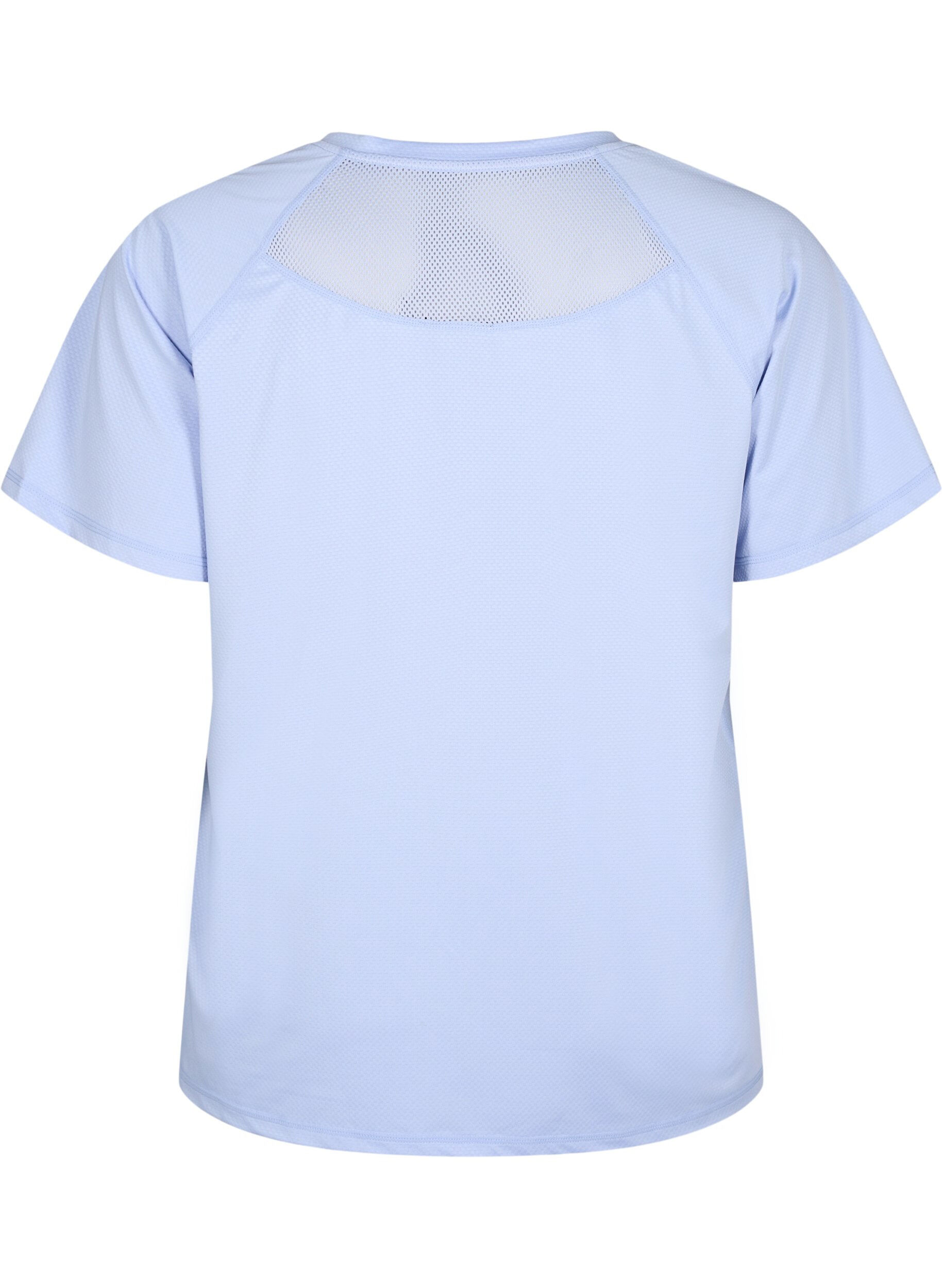 Zizzi Trainings-T-Shirt mit Mesh-R&uuml;ckenpartie, Zen Blue, Packshot image number 1
