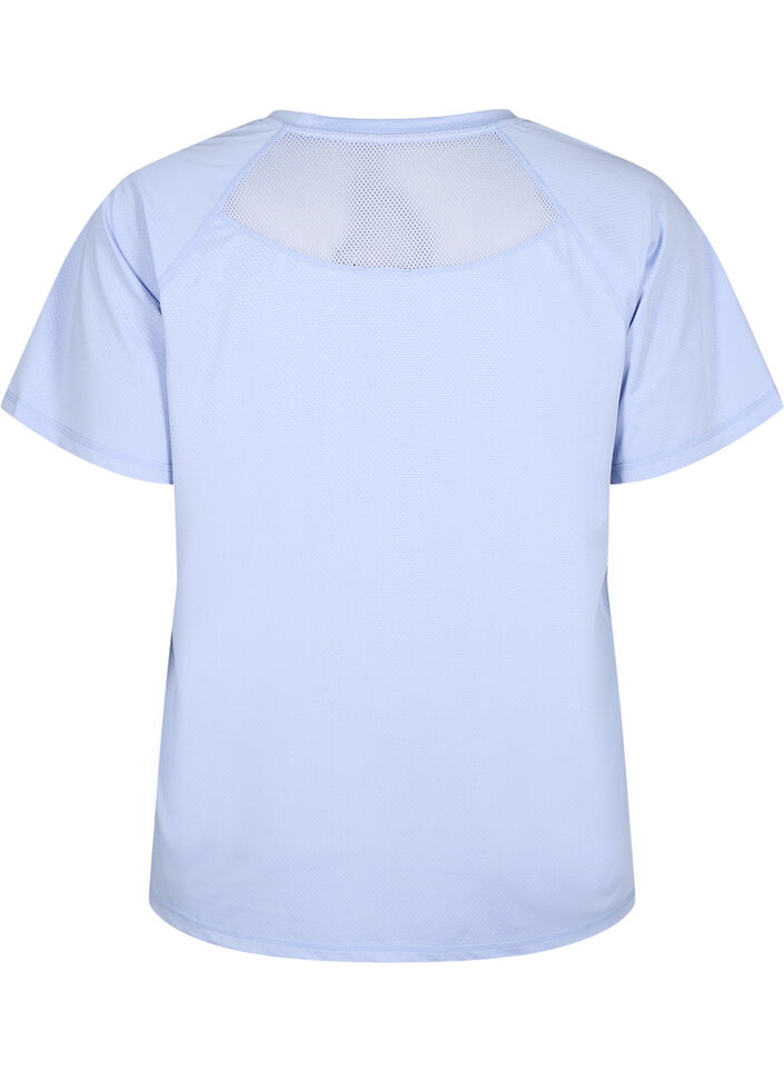 Trainings-T-Shirt mit Mesh-Rückenpartie, Zen Blue, Packshot image number 1