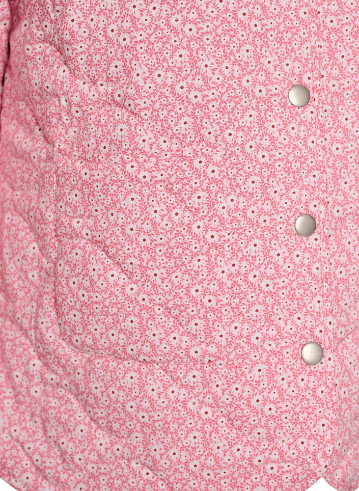 Leichte Steppjacke mit Blumenmuster, Rot, Packshot image number 2