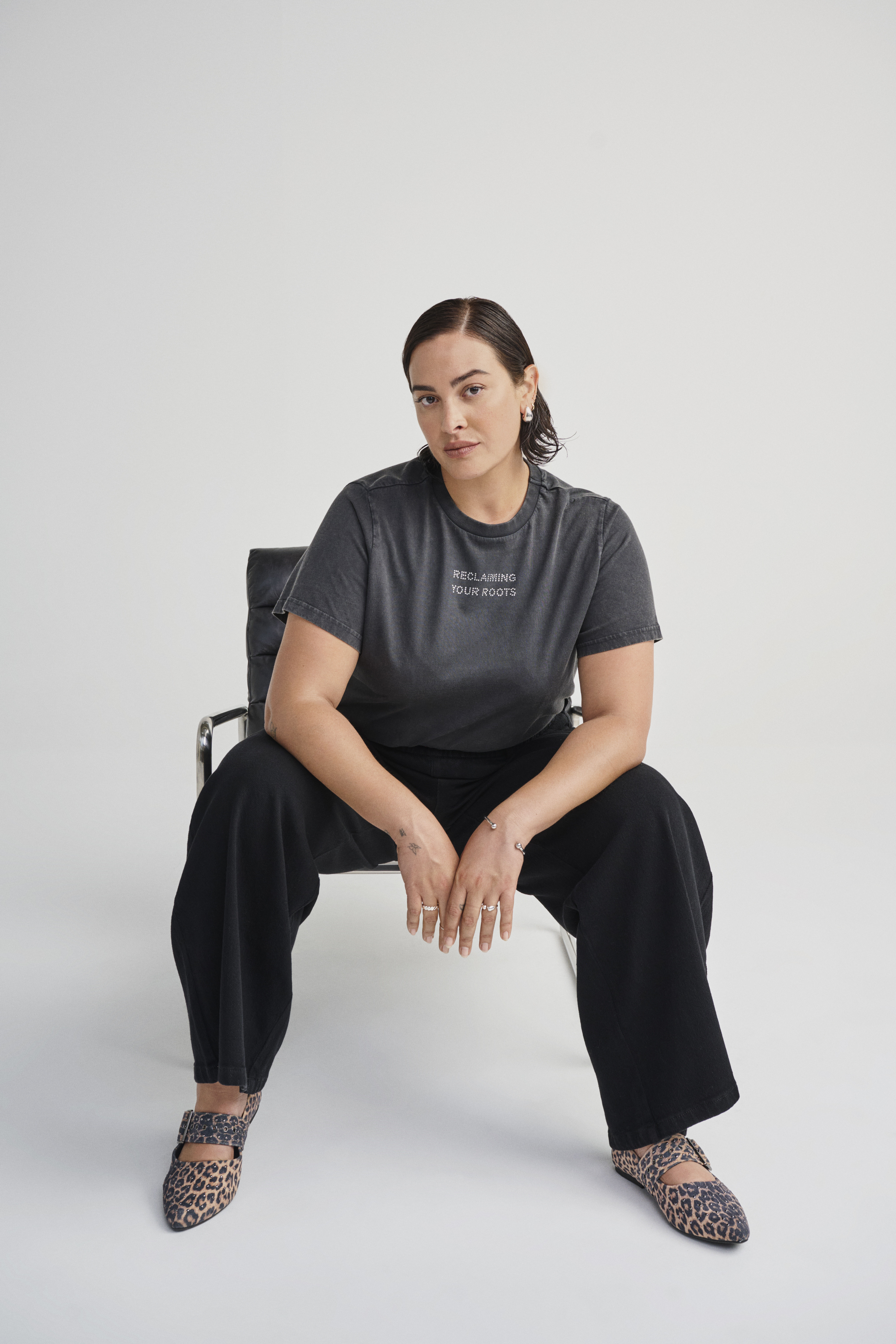 Ballerine en l&eacute;opard avec clous, , Model