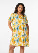 Kurzes Kleid mit gecrinkelter Textur und kurzen &Auml;rmeln, Gelb, Model image number 0