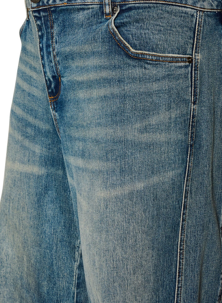 Barrel Fit Jeans mit Used-Waschung, Blau, Packshot image number 2
