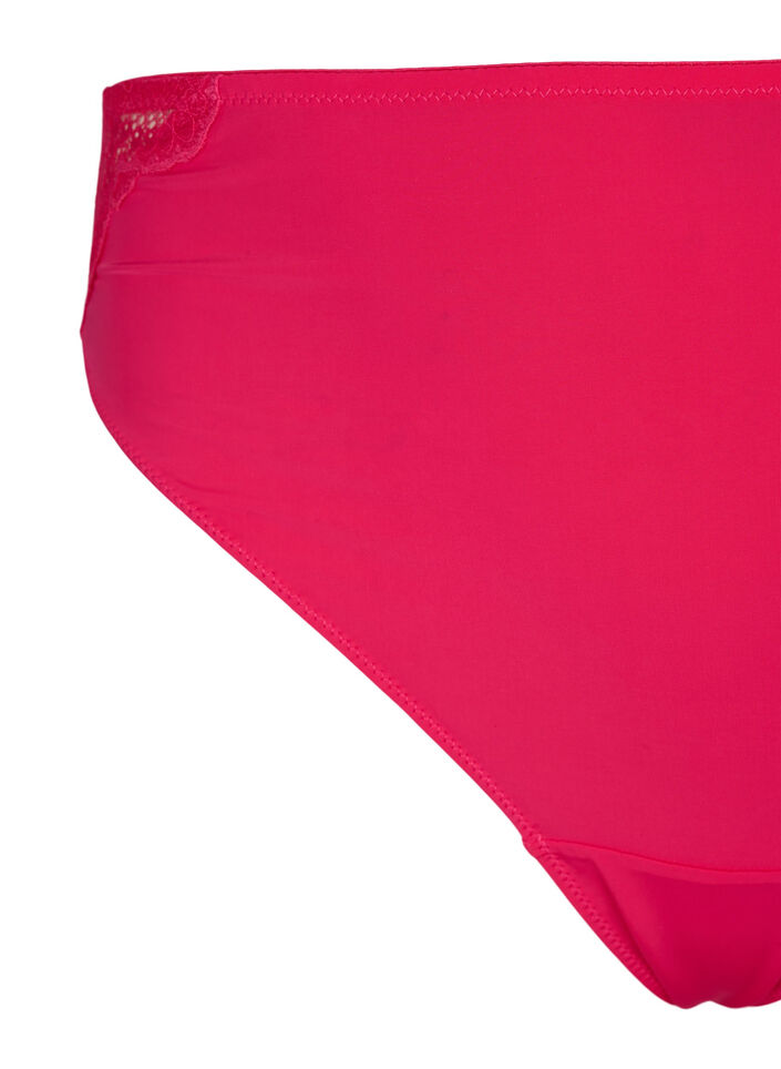 Culotte brésilienne en dentelle avec taille régulière, Rose, Packshot image number 2
