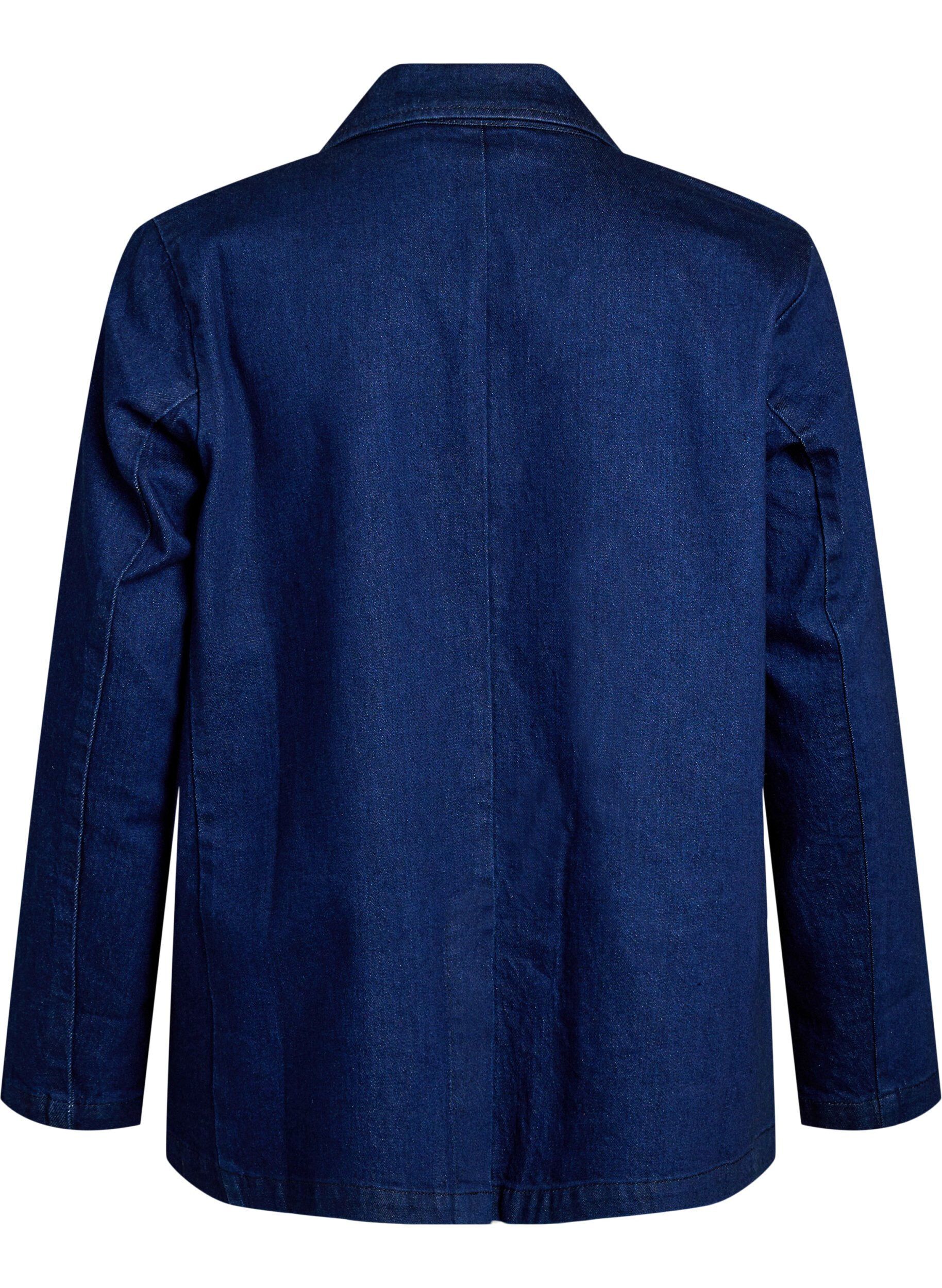 Zizzi Jeans-Blazer mit Taschen, Blau, Packshot image number 1