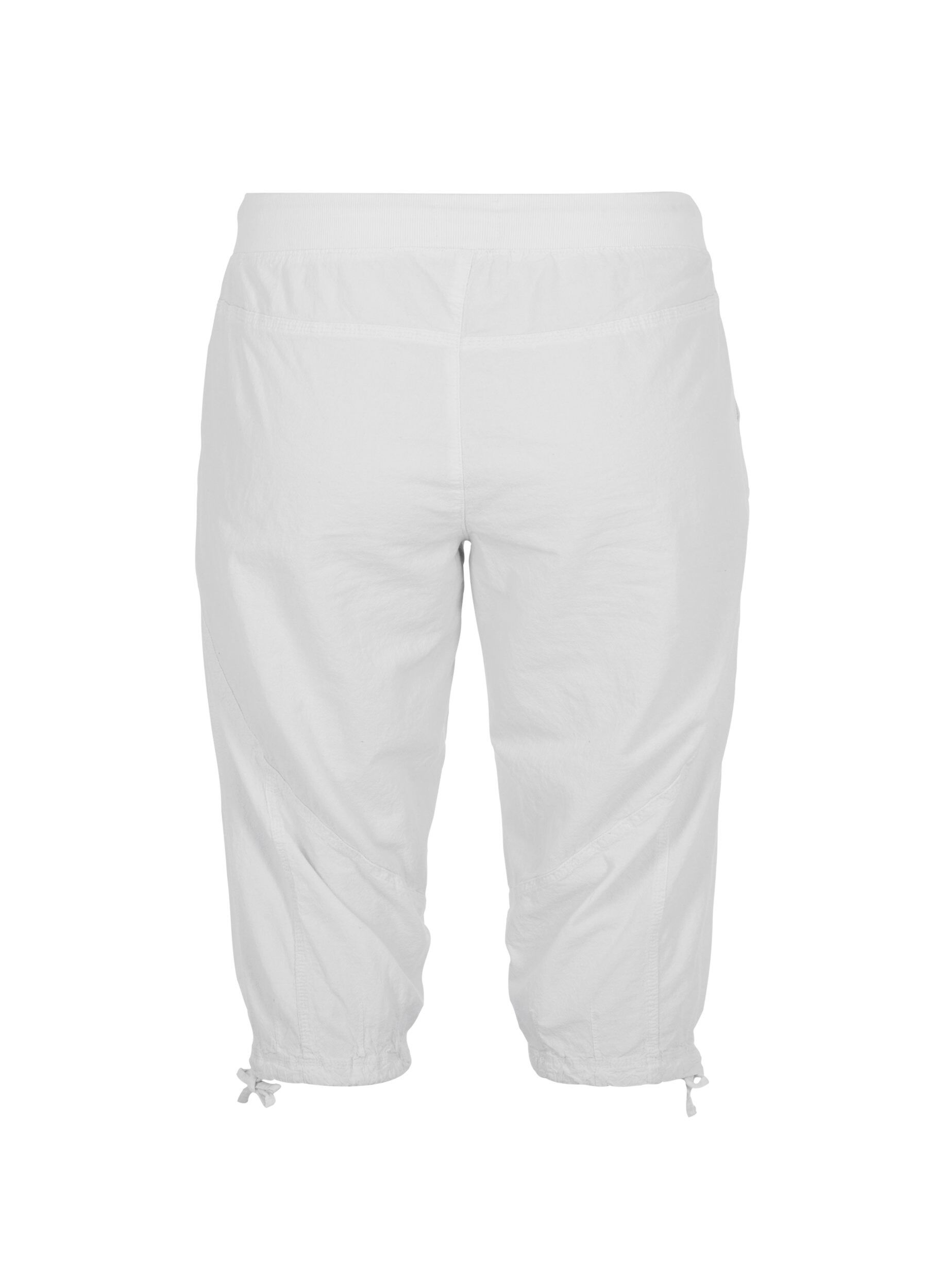 Zizzi Lockere Caprihose aus Baumwolle, Wei&szlig;, Packshot image number 1