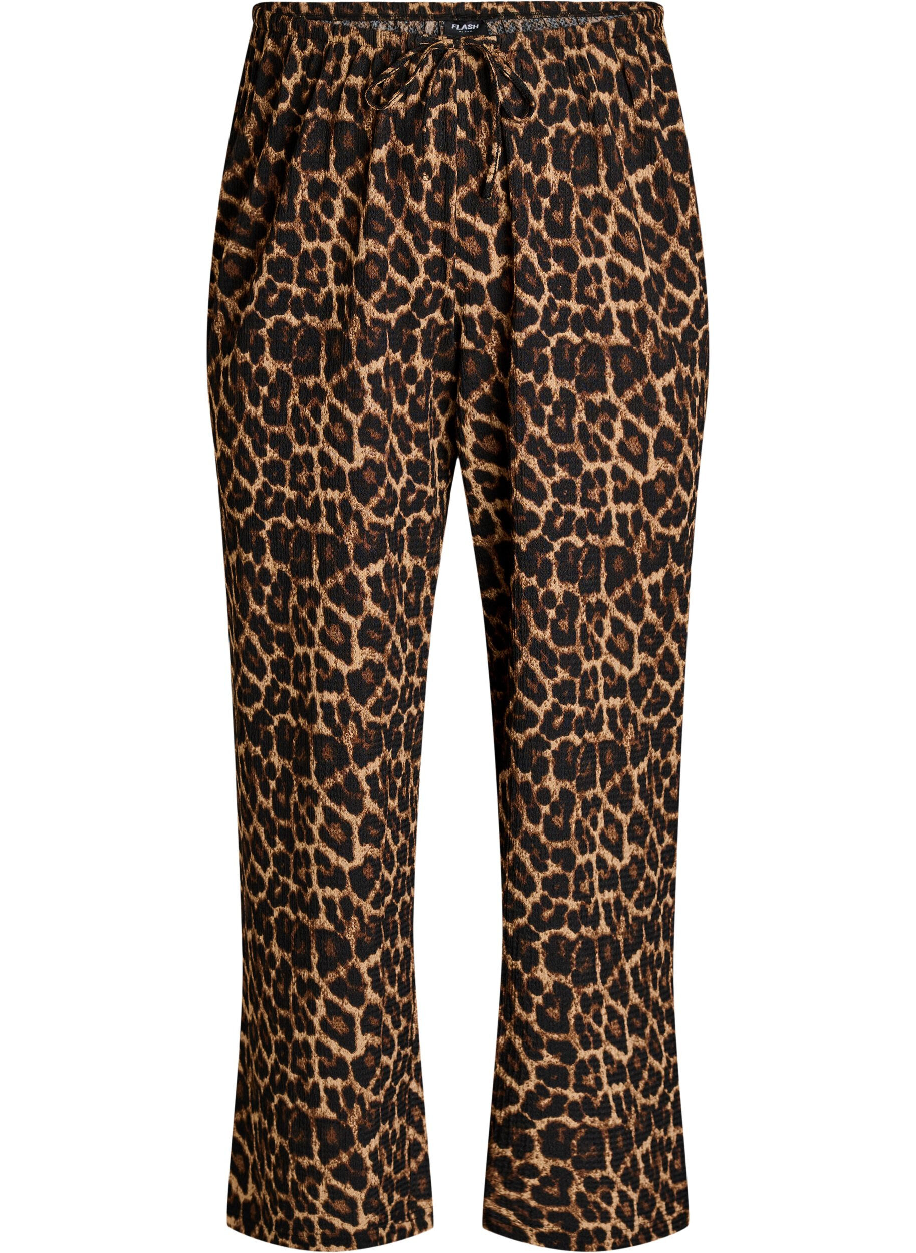 Pantalon large en tissu l&eacute;ger et textur&eacute;