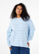 Chemisier en maille avec col rond et motif en dentelle, Cashmere Blue Mel., Model image number 0