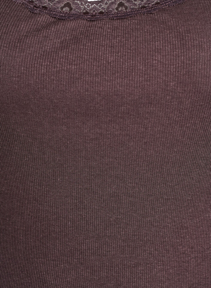 Top mit Spitzensaum, Braun, Packshot image number 2