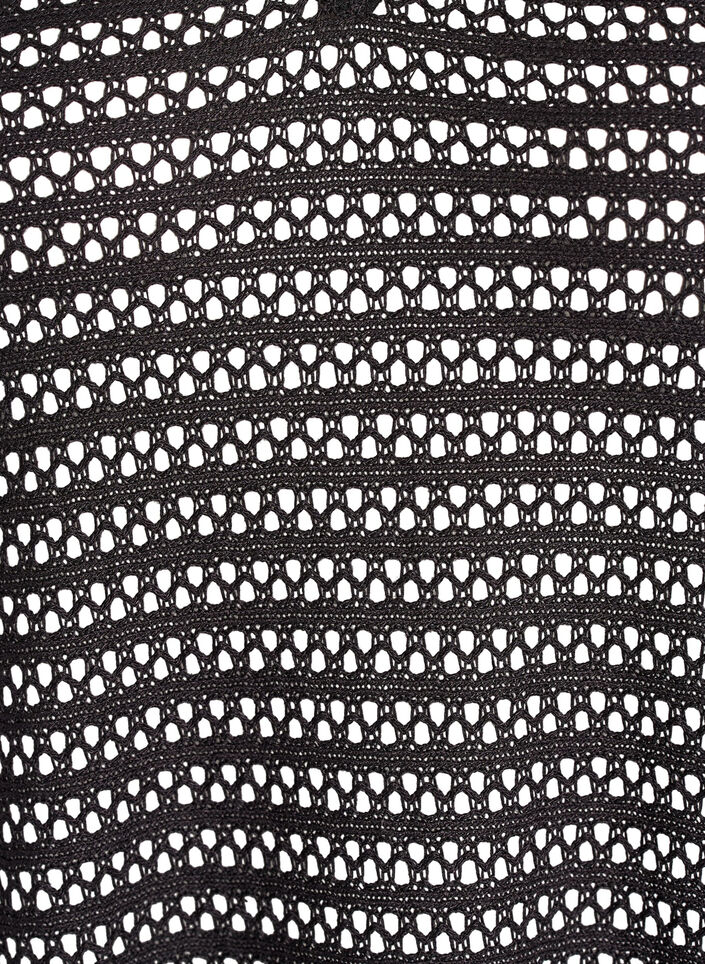 Robe de plage sans manches avec broderie ajour&eacute;e et fentes sur les c&ocirc;t&eacute;s, Noir, Packshot image number 2