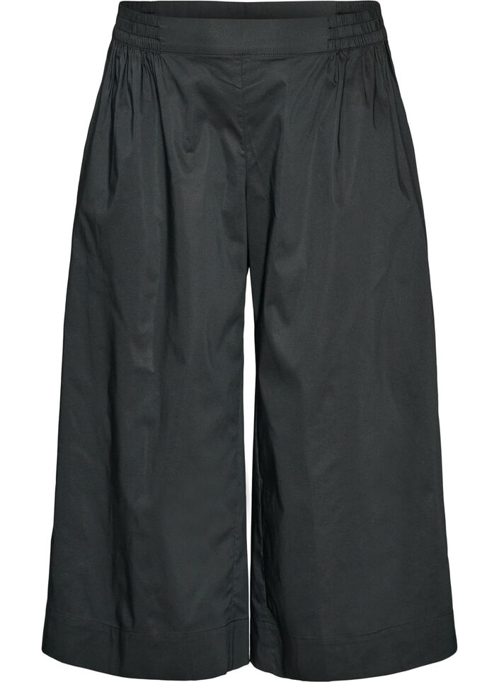 Jupe-culotte avec ceinture &eacute;lastique et jambes amples, Noir, Packshot image number 0