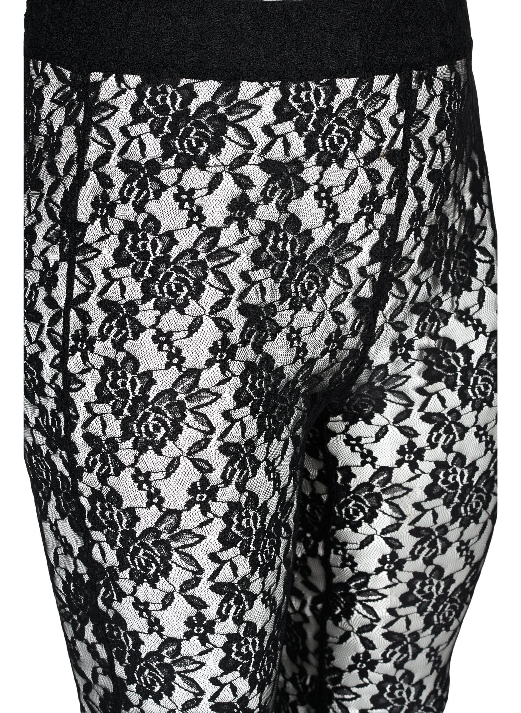 Zizzi Legging avec dentelle, Black, Packshot image number 2