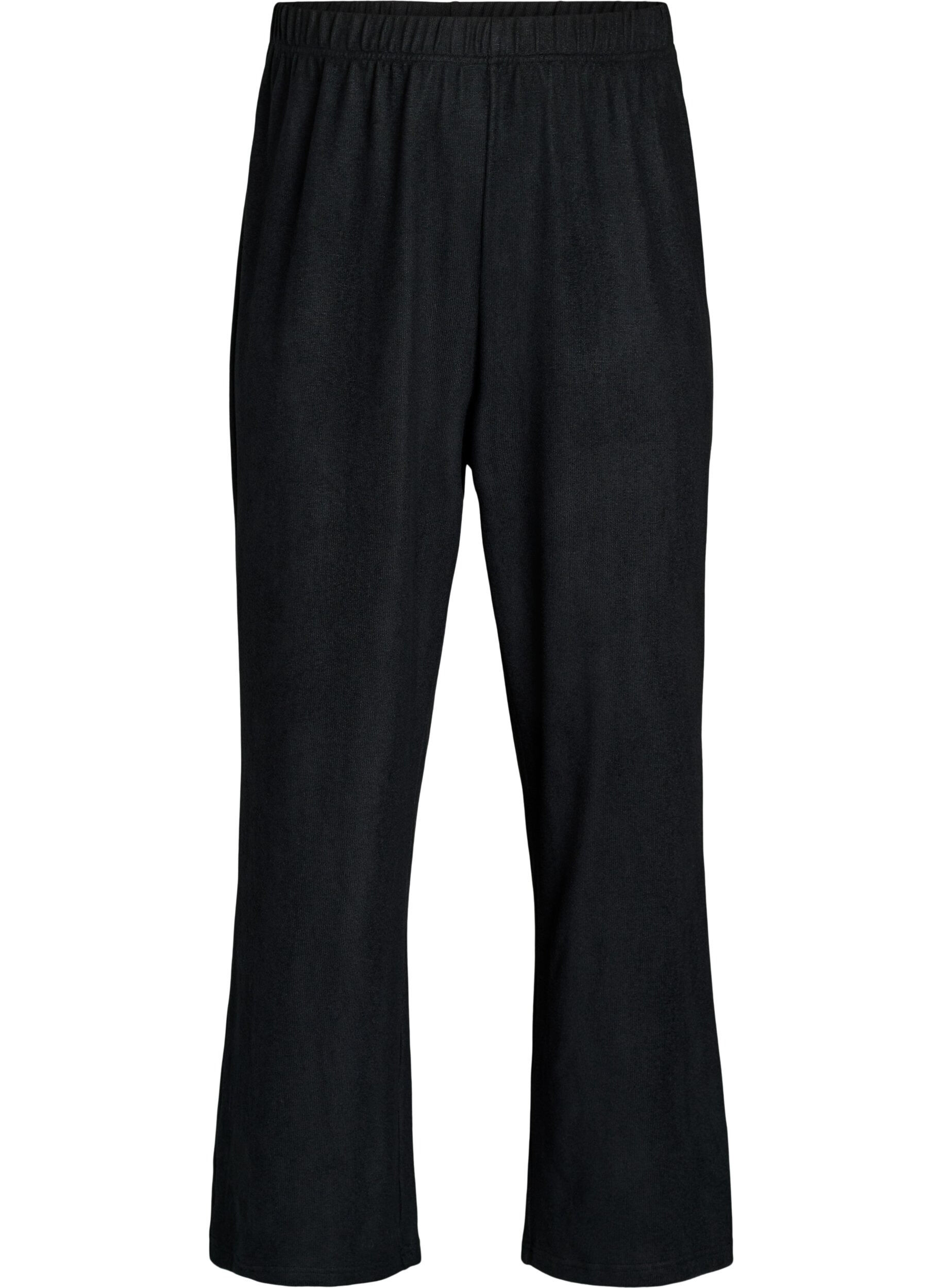 Hoch taillierte Hose aus Jersey mit weitem Bein