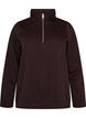 Sweat-shirt avec col montant et fermeture zipp&eacute;e, Marron, Packshot image number 0