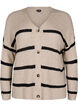 FLASH - Cardigan en tricot avec rayures et boutons, Beige, Packshot image number 0