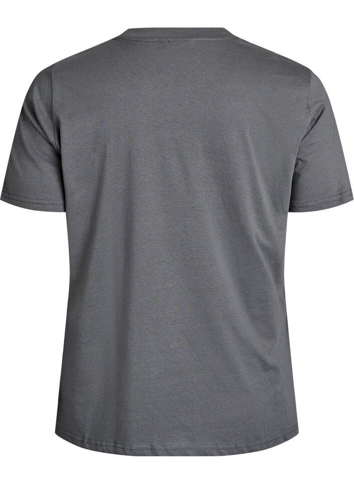 Basic-T-Shirt aus Baumwolle mit Rundhalsausschnitt., Grau, Packshot image number 1