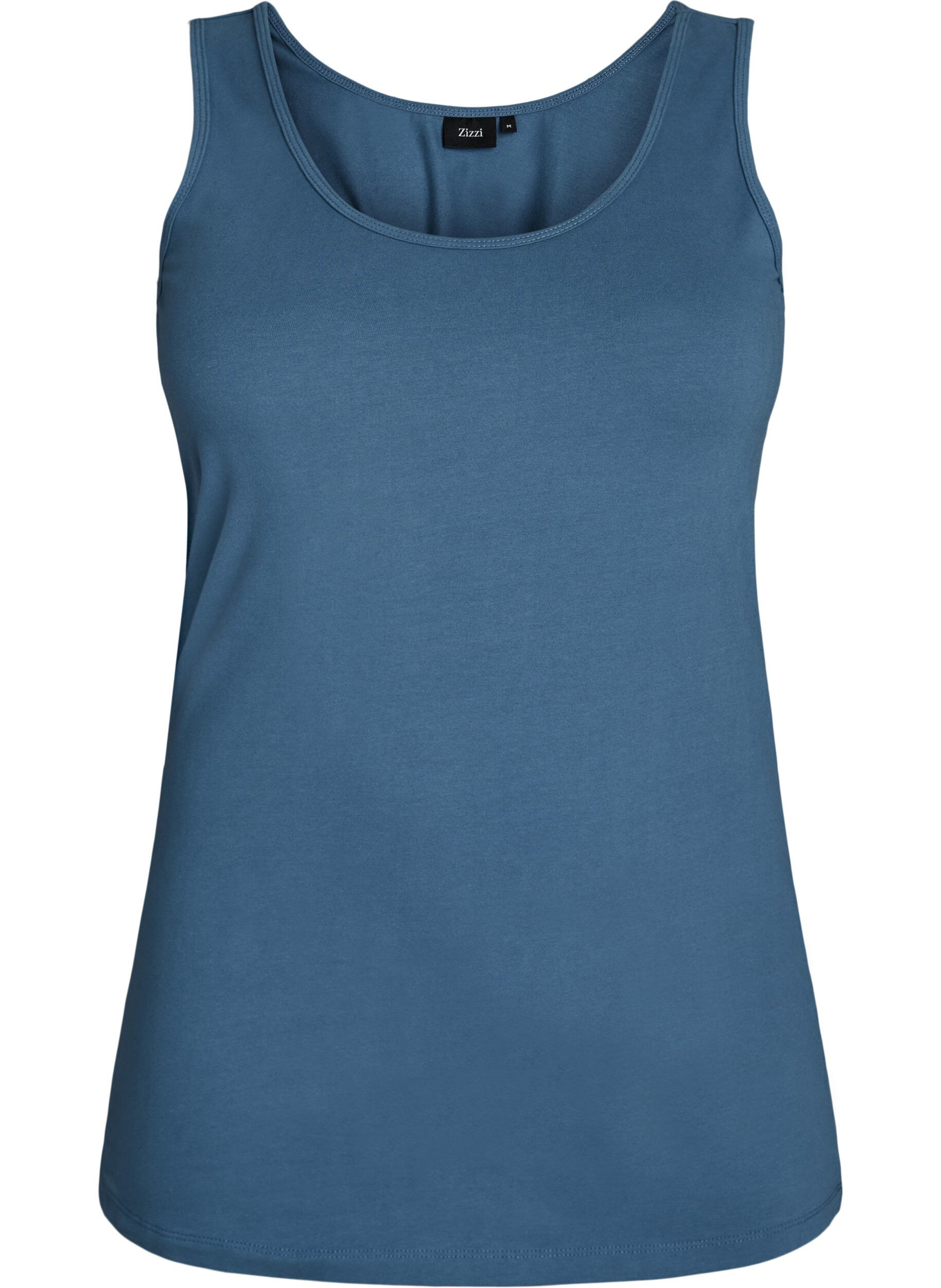 Einfarbiges Basic Top aus Baumwolle