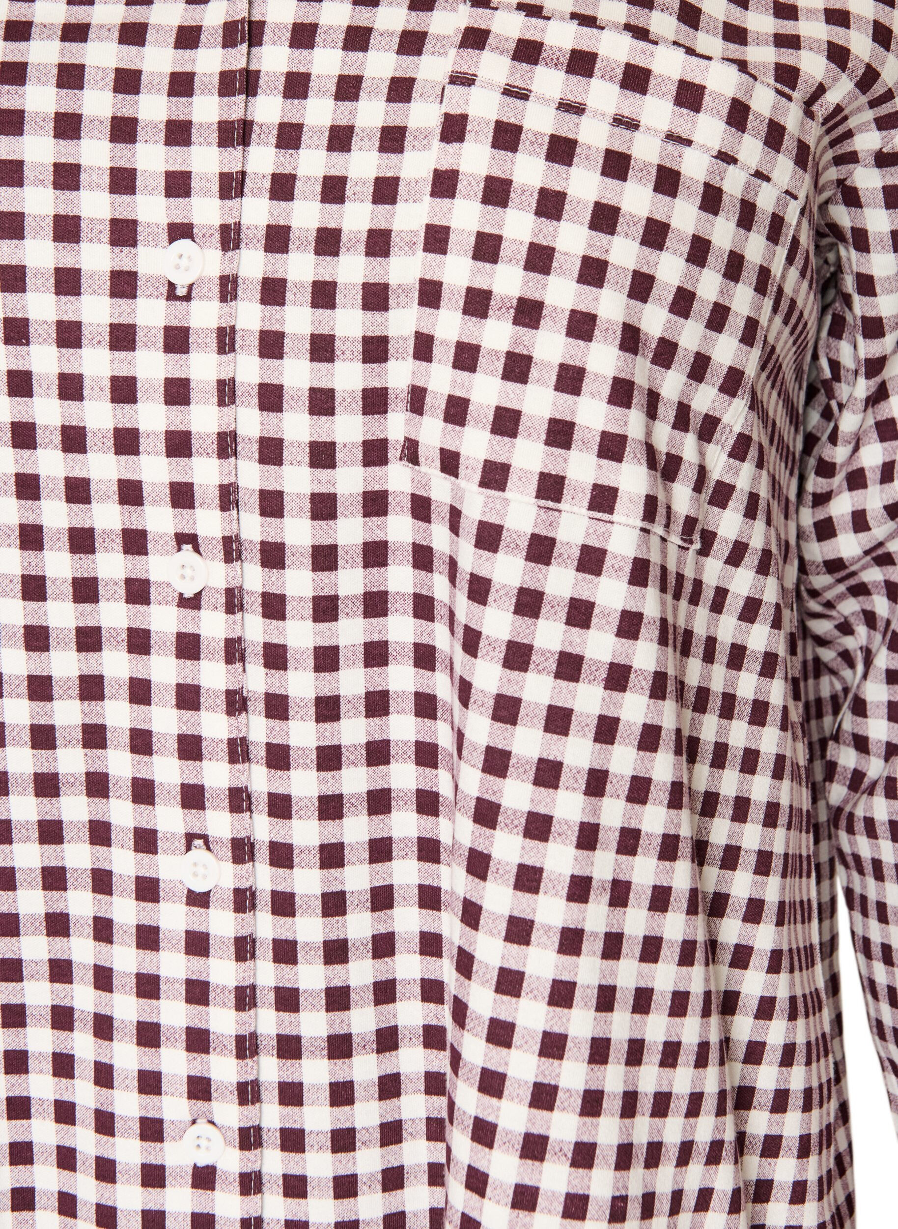 ZizziChemise de pyjama en coton avec poche poitrine, Bordeaux, Packshot image number 2