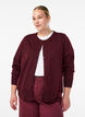 Cardigan en maille fine avec col rond, Bordeaux, Model image number 0
