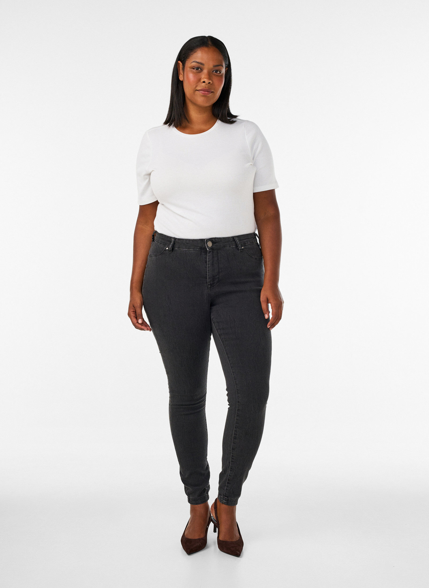 Jeggings aus Baumwollmischung, Grey Denim, Model