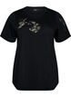T-Shirt aus Baumwolle mit Spitzenapplikationen, Schwarz, Packshot image number 0