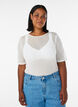 Top aus Mesh mit kurzen &Auml;rmeln und Rundhalsausschnitt, Vanille, Model image number 0