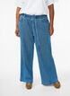 Jean ample &agrave; ceinture &eacute;lastique et cordon de serrage, Bleu, Model image number 2