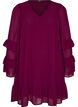 Kurzes Kleid mit transparenten R&uuml;schen&auml;rmeln, Lila, Packshot image number 0