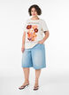 T-shirt en coton avec imprim&eacute;, Vanille, Model image number 1