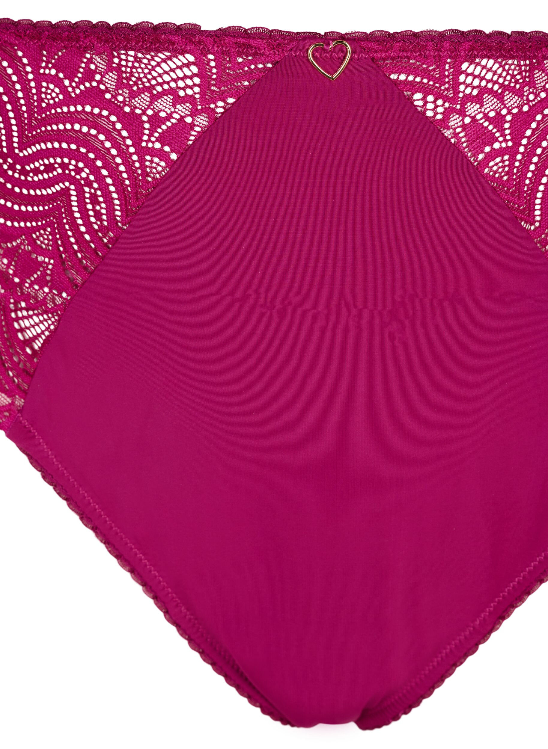 Zizzi String en microfibre avec dentelle, Boysenberry, Packshot image number 2