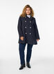 Manteau coupe &eacute;vas&eacute;e avec boutons dor&eacute;s, Bleu, Model image number 1