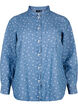 Chemise en jean florale avec une poche de poitrine, Light Blue w.Flowers, Packshot image number 0