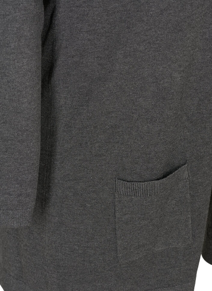 Lange Strickjacke aus einer Viskosemischung, Grau, Packshot image number 3