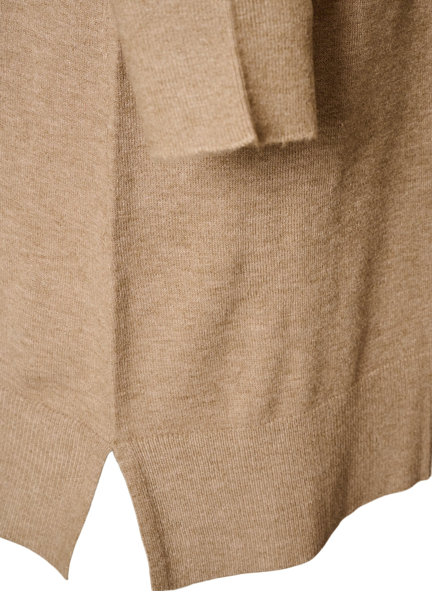 ZizziStrickkleid mit Raglan&auml;rmeln und Mittelnaht, Beige, Packshot image number 3