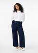Jean large taille haute, Bleu, Model image number 0